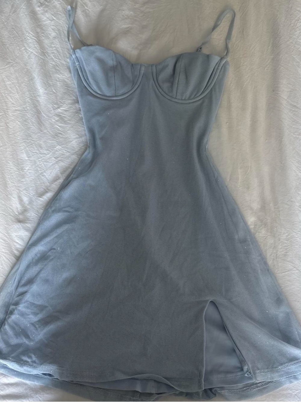 Babyboo Light Blue Mesh Slip Dress